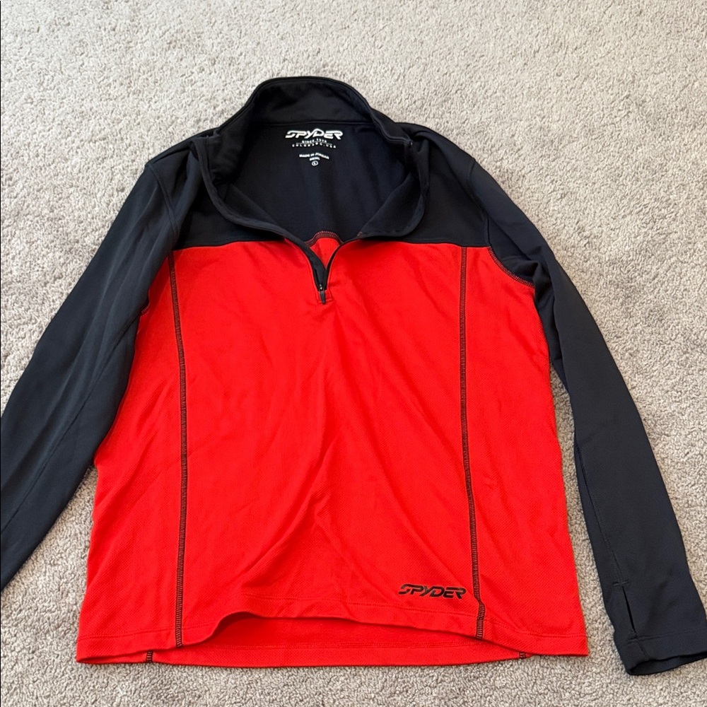 Spyder Black and Red Half-Zip Pullover
